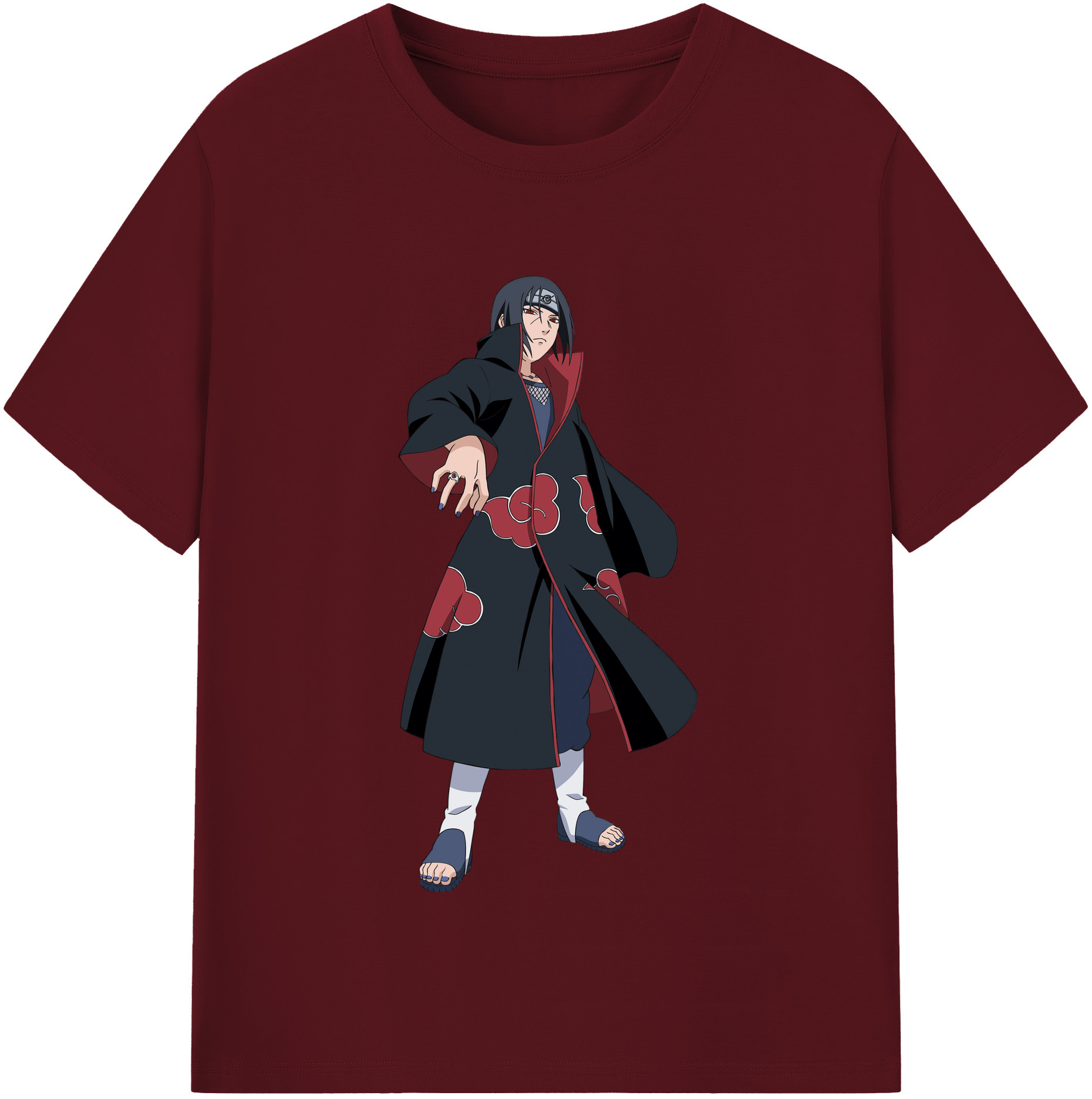 （画像用） NARUTO -ナルト- うちは イタチ Uchiha Itachi 綿100％半袖Tシャツ（フロントプリント）